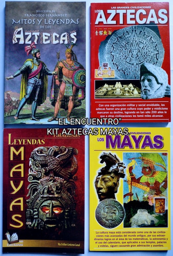Aztecas Y Mayas/ Historia/ Mitos Y Leyendas/ Kit De 4 Libros