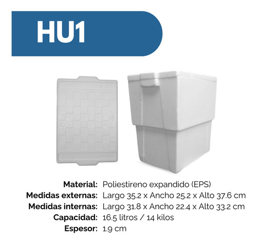 Hielera De Unicel No 1 ( Cap. 16.5 Litros)