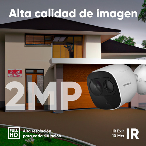 Imou Cámara Inalámbrica Imou-kit-wa1001-300/1-b26en Y Estación Base Batería Recargable 2 Mp Audio Dos Vías Detector Pir Integrado Protección Exterior Ip65 Compatible Con Alexa Y Asistente De Google