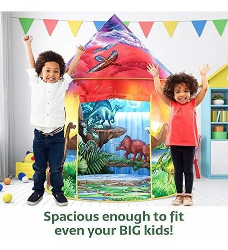 Carpa Para Niño Forma Castillo Diseño Dinosaurios Multicolor Multicolor