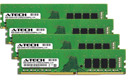 A-tech 32gb (4x8gb) Ddr4 2133mhz Cl15 Dimm Desktop Ram