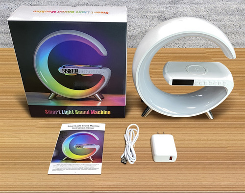 Luz Nocturna Led Con Altavoz Bluetooth De Carga Inalámbrica