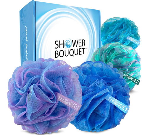 Set De 4 Esponjas De Baño De Lufa Xl Shower Bouquet // Para