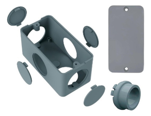 Kit Caixa Condulete Pvc Sobrepor Tampa Cega 1 Adaptador 3/4