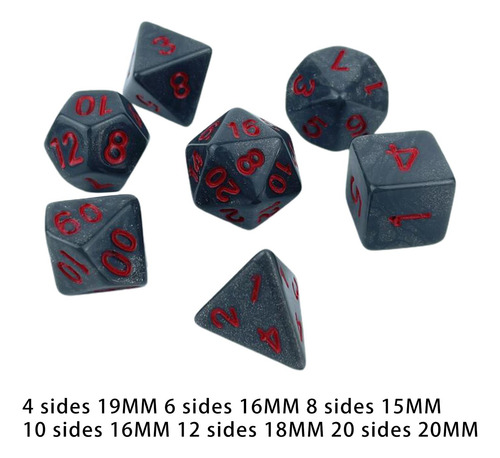 Conjunto De Dados Poliédricos Acrílicos Com 7 Peças,