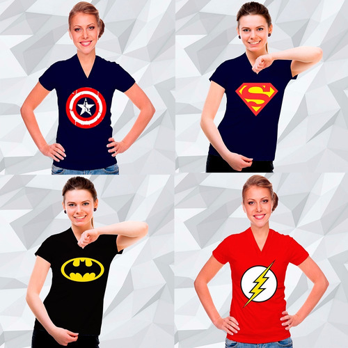 camisa de super heroi feminina