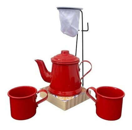 Kit 25 Mini Coador Café Gourmet Bule 2 Canecas 90ml