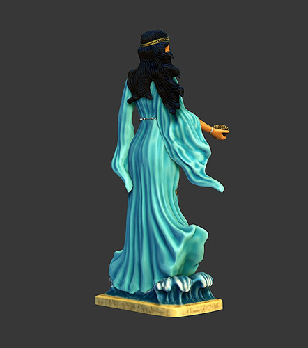 Archivo Stl Estatua Dios Yemanja Yoruba Imp. 3d