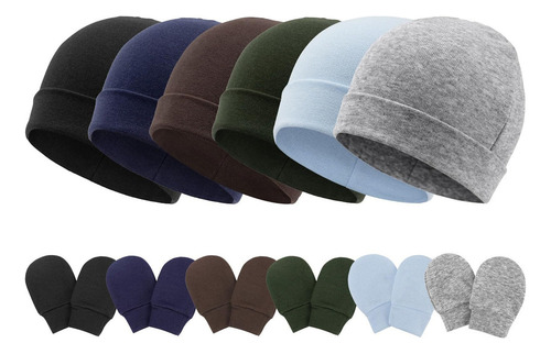 Rx Juego De Gorros Y Manoplas Para Bebé Gorro De Algodón