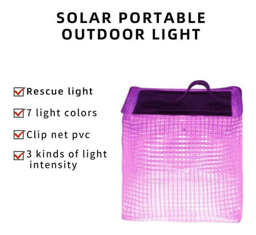 Linterna Solar Para Acampar, Plegable, Resistente Al Agua,