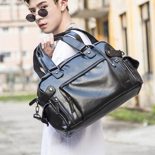 Bolso De Hombro De Cuero Para Hombre Con Correa Ajustable