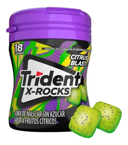 9 Pza Chicle Trident X - Rocks Citrus Blast 37.5 G