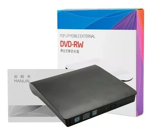 Leitor CD/ CD-RW/ DVD Externo Slim USB 3.0 Preto
