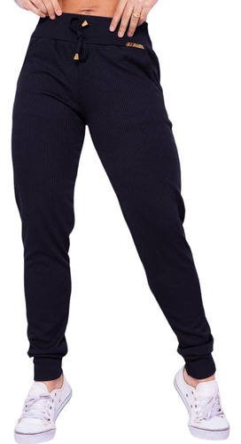 Calça Feminina Saruel Jogger Flanelada Grossa Plus Size