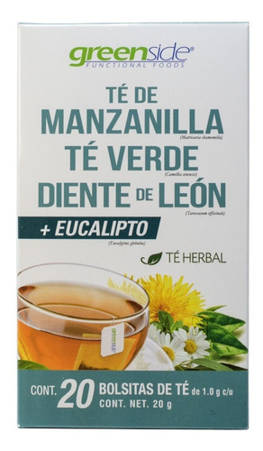 Imagen 4 de 4 de Te Manz, Diente Leon, Verde Y Eucalipto (20 Bols) Greenside