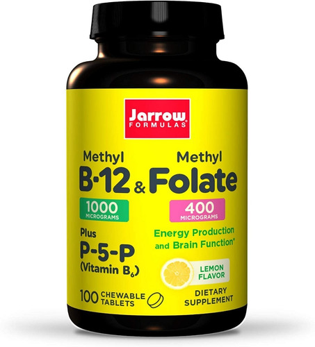 Vitamina B12 Methyl + Metilfolato P5p 100 Capsulas Eg B60 Limón