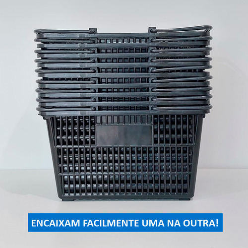 5 Cestas De Compras Reforçada P/ Supermercados Lojas 22l