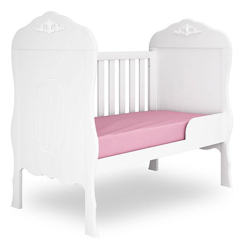 Berço Americano E Cômoda Infantil Realeza - Canaã Branco Acetinado