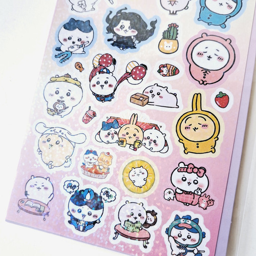 Plancha De Stickers Holográfico Chiikawa Kawaii Anime