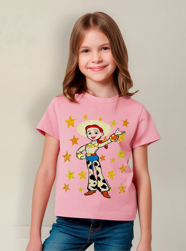 Polera Estampada 100% Algodón Niña Jessie Toy Story Vaquera1