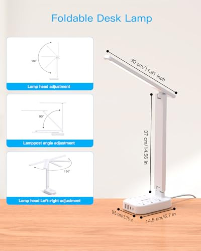Regleta De Enchufes Con Lámpara De Escritorio Led, Cable De