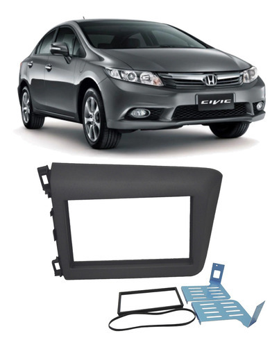 Moldura 2 Din Honda Civic 2012 2013 2014 2015 2016 Grafite