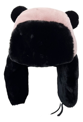 Sombrero De Lei Feng Con Orejeras De Panda De Peluche