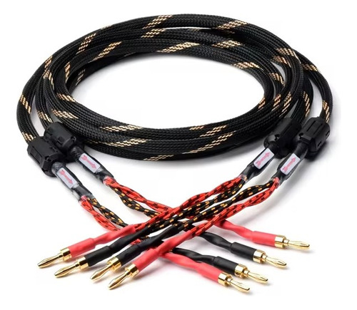 Par Cabos Auto Falantes Plug Banana/banana 2m, Caixas Áudio