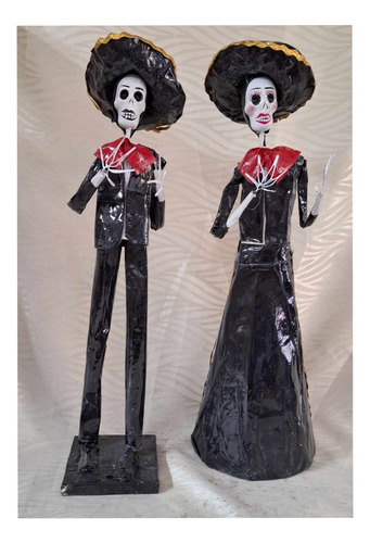 Catrines Tematica De Mariachis, Charros 40 Cm Papel Mache