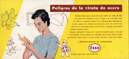 Publicidad Antigua De Esso         ( Cartón )     20 X 9 Cm.