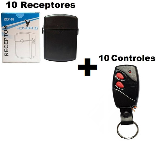 Kit 10 Receptor Multifuncional 433 Mhz + 10 Controle Hombrus