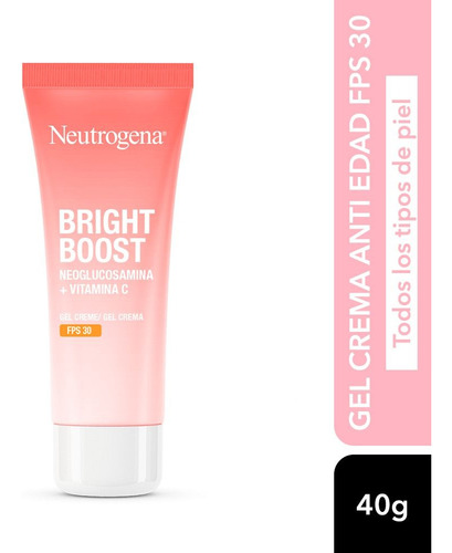 Imagen 7 de 9 de Gel-crema Neutrogena Bright Boost Spf 30 Libre De Grasa 40 G Tipo de piel Normal