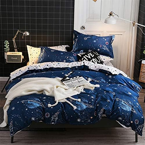 Chanyuan Juego De Cama Reversible Con Diseño De Galaxia Y Es