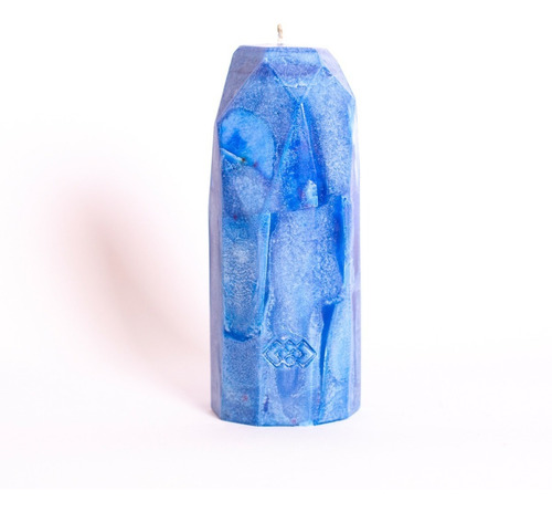 Kit De 2 Velas Forma De Cuarzo Ágata Azul Cera Sustentable Azul
