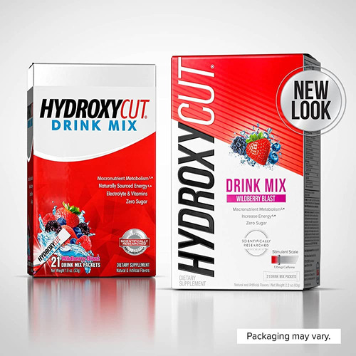 Hydroxycut Drink Mix Quemador De Grasa, Formula Avanzada Contiene Cero Azúcar, Vitamina B Y Electrolitos, Proporciona Energía, Ayudar A Metabolizar Los Carbohidratos, Proteínas Y Grasas  21 Sobres