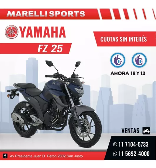 Yamaha Fz 25 12 Sin Interés Marelli Sports