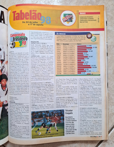 Revista Placar # 1143 Pôster Vasco Campeão Libertadores 1998 (Usado)