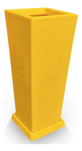 Vaso De Planta + Prato Decorativo Polietileno 90x40 Amarelo