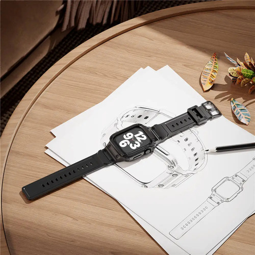 Funda Transparente Con Correa Para Apple Watch Series S10, 42 Mm Y 46 Mm, Correa Deportiva Suave Y Transparente, Funda De Correa Para Iwatch Series S1