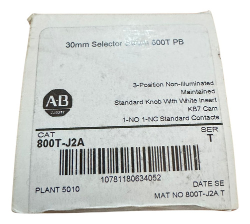 Botón Pulsador Electromagnético Allen-bradley 800t-j2a 24mm