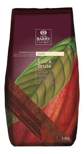 Cacau Em Pó 100% Extra Brute 1kg Barry Callebaut