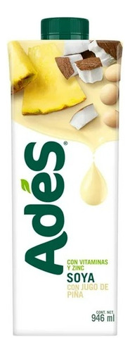 Alimento Líquido De Soya Ades Sabor Piña Coco 946 Ml