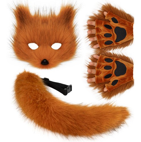Set De Guantes Con Forma De Máscara De Cola, Zorro Y Pata De
