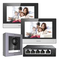 Comprar Kit Portero Visor Ip Hikvision + 2 Pantallas Switch Martinez