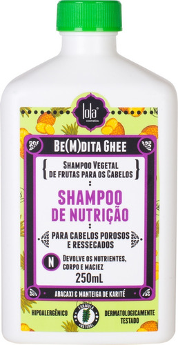 Lola Cosmetics Bemdita Ghee Shampoo De Nutrição 250ml