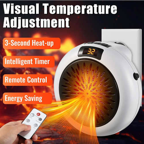 Calentador Eléctrico Portátil Con Control Remoto