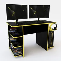 Comprar Escritorio Mesa Gamer Pc Laptop Juegos Playstation Dga01 Color Negro y Amarillo