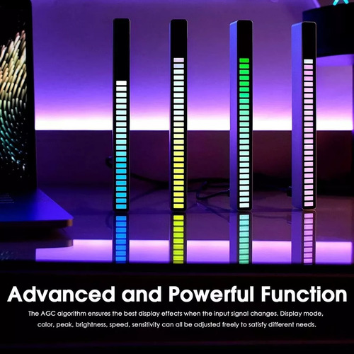 Barra Luz Inteligente Audioritmica Led Rgb Recargable 32 Bit