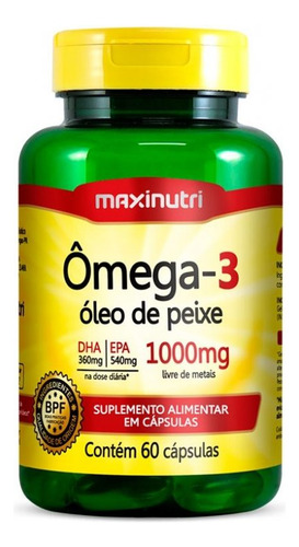 Ômega 3 1000mg (60 Caps) - Padrão: Único Sem Sabor