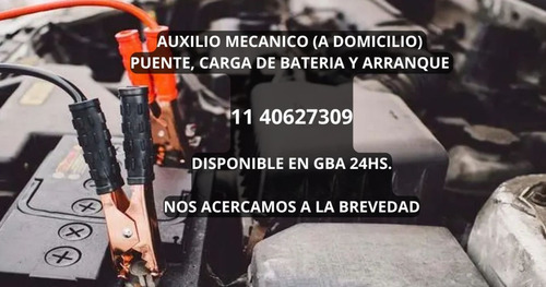 Arranque Carga De Batería 24hs Auto Moto Camioneta Caba Gba